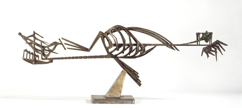 David Smith, The Royal Bird, 1948, acier, bronze, acier inoxydable, 56,2 x 151,92 x 21,59 cm. © Collection Walker Art Center, Minneapolis © Adagp, Paris 2008 width=