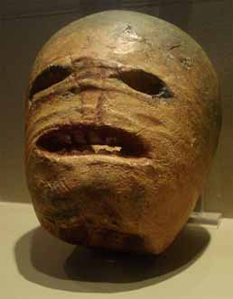 traditional Irish turnip Jack-o'-lantern from the early 20th century. Photographed at the Museum of Country Life, Ireland. ©